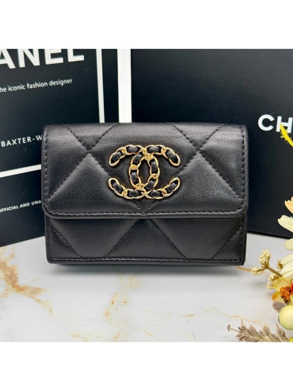 Chanel 19 Lambskin Trifold Wallet